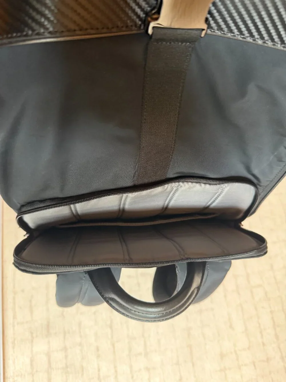 Tumi HAMDEN ROLL TOP 18.5” Laptop Backpack - BLACK & CARBON FIBER